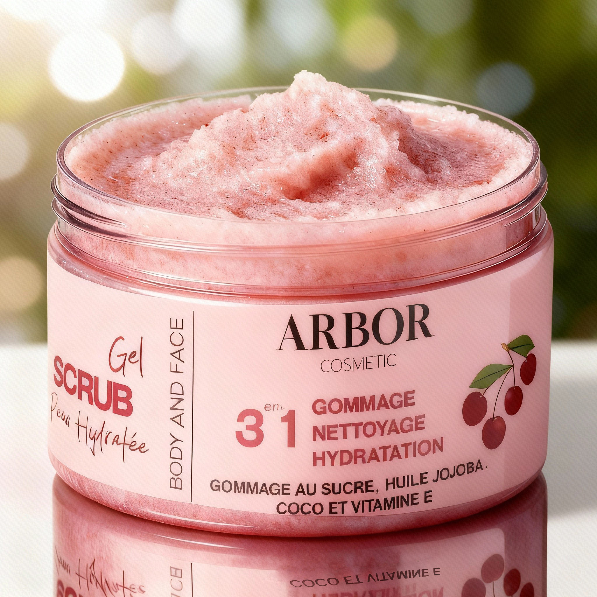 Gommage 3en1 Corps & Visage au Sucre & Cerise 250 ml